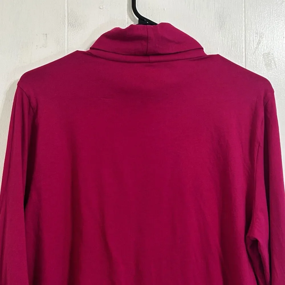 J.Crew Basic Turtleneck Berry Magenta Top Size XL Long Sleeve Soft Comfy Blouse